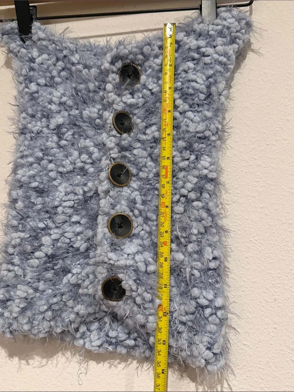 Simply Noelle Gray Faux-Shearling Button Neck Warmer